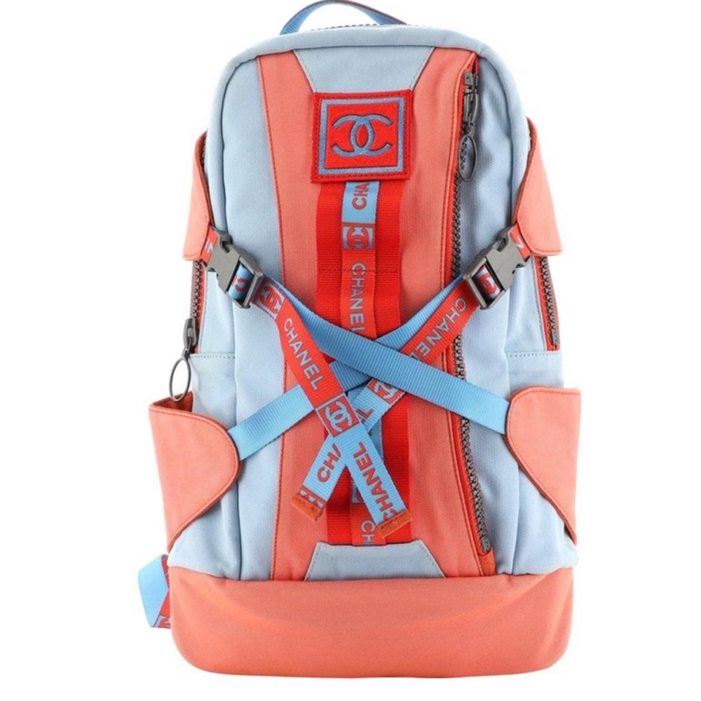 CHANEL Sports Line canvas blue and orange backpack